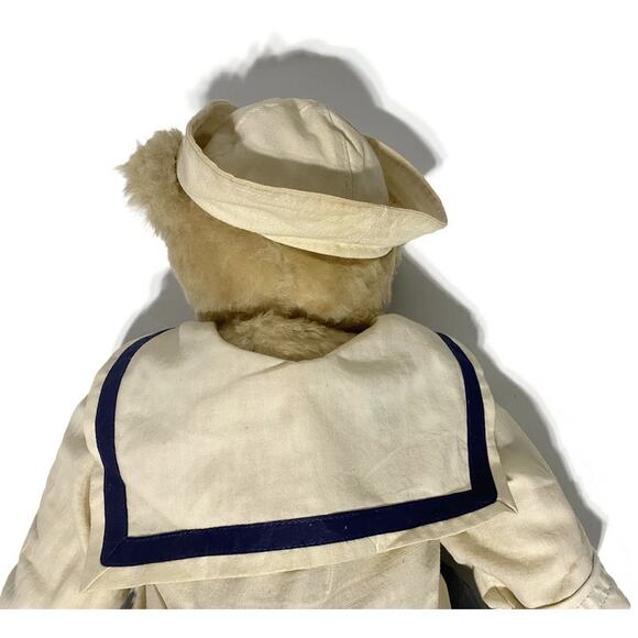 Vintage WWII Teddy Bear Sailor With Dixie Hat and Cracker Jack Uniform 17I - Picture 6 of 9